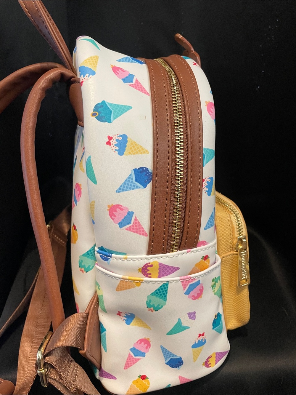 EUC DISNEY Loungefly Waffle Ice Cream Cone Backpack - Picture 5 of 11
